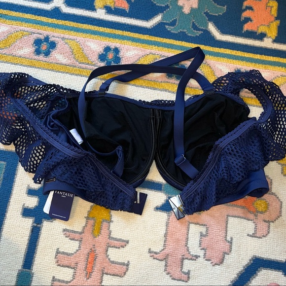 NWT Fantasie Swim Marseille Mesh Bardot Bikini Top twilight Navy Blue 38G - Picture 8 of 10
